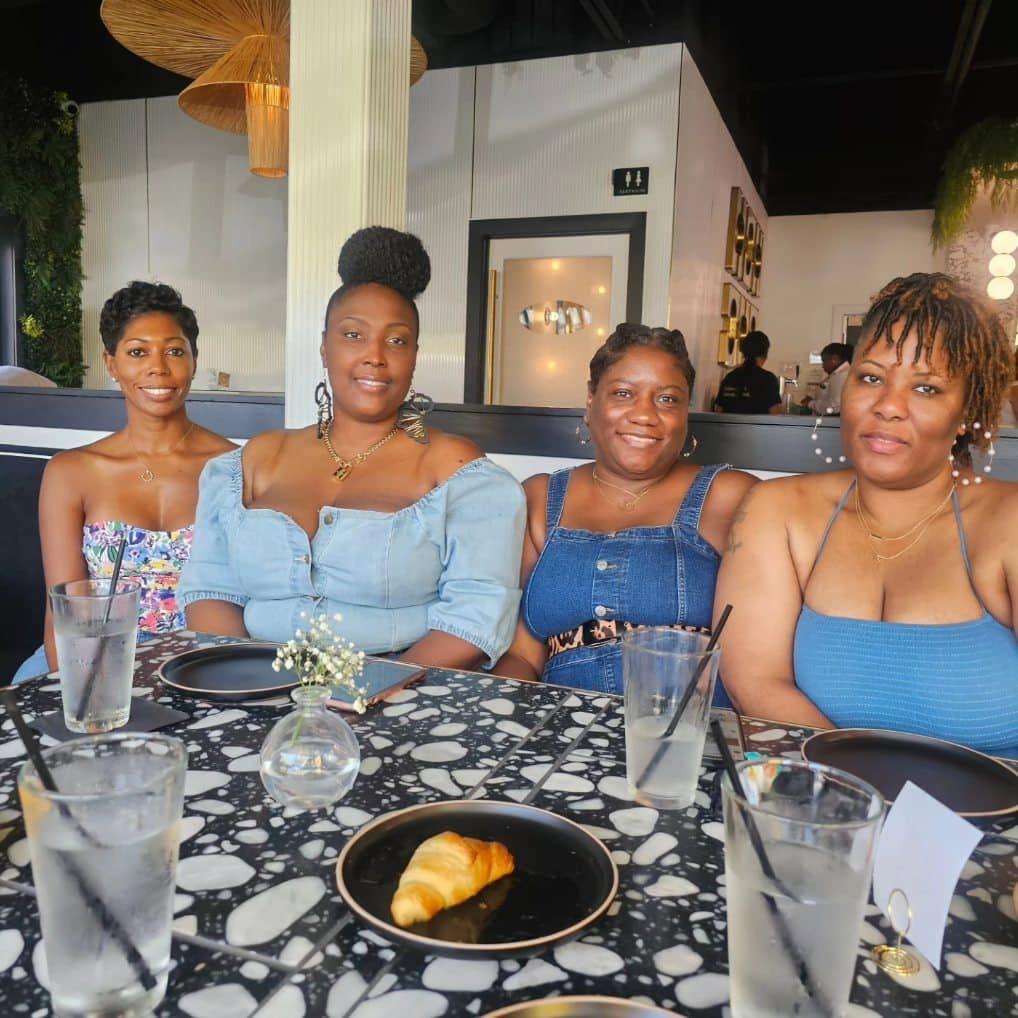 Mary's friends together at brunch